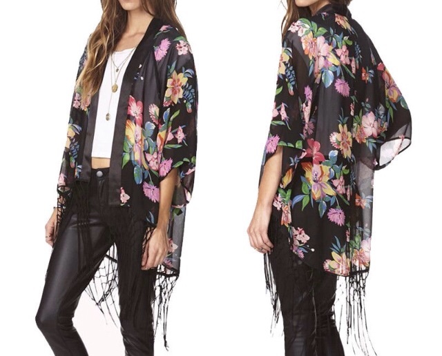 Floral Sheer Kimono Coverup on Luulla